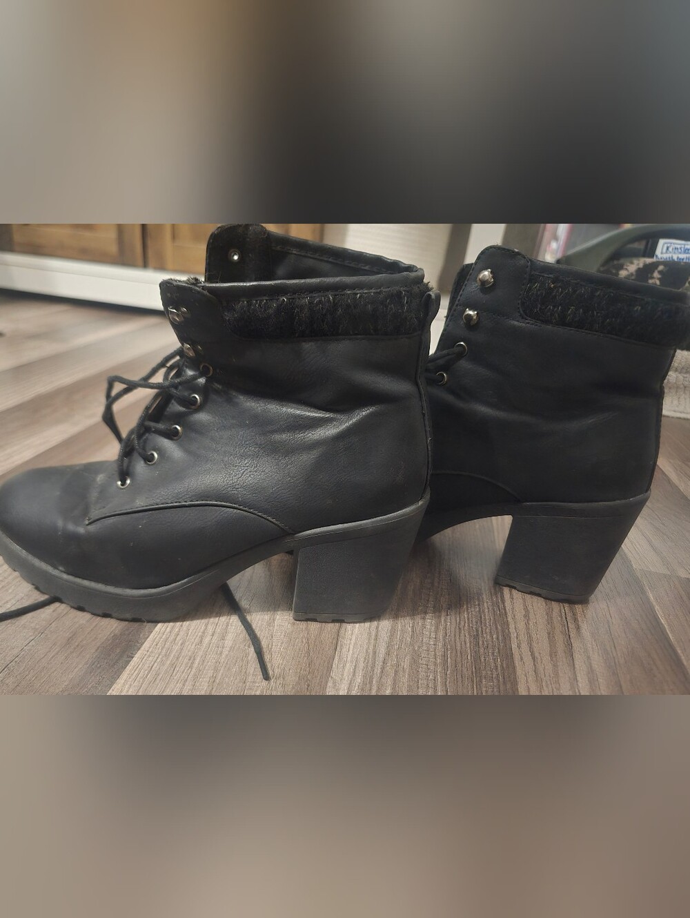 Lace-Up Chunky Block Heel Ankle Boots
